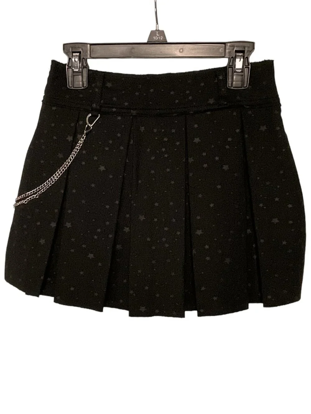 Girls Size 10 Black Star Pleated Skort Tractr Ponte Chain